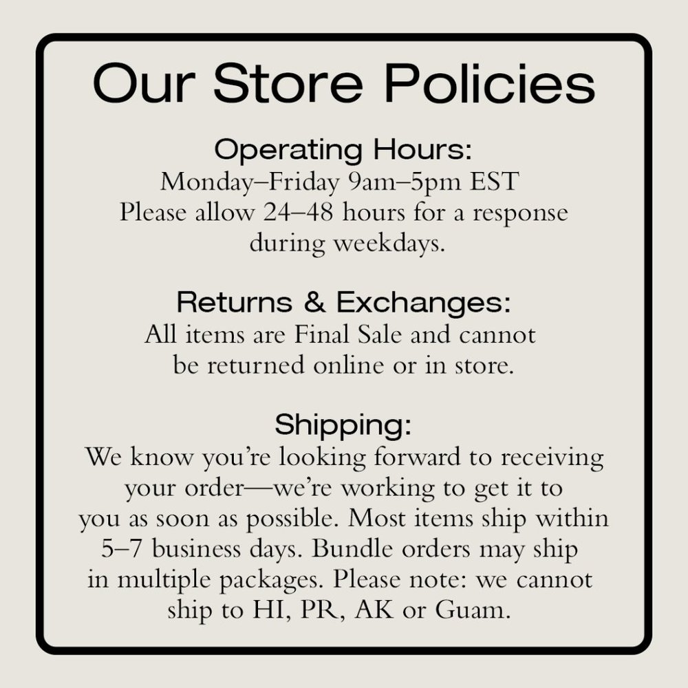 Store Policy - Picture 1 of 1
